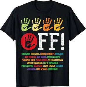 Hands Off Protest Social Security And Medicare Protest T-Shirt - Picture 1 of 4