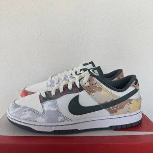 Nike Dunk SE Low Sail Multi-Camo Bianco Vintage Verde (DH0957-100) Uomo Taglia 10 - Foto 1 di 8
