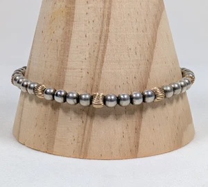 DOBBS Sterling Silver and Gold Tone Bracelet 7-1/8 Inches Long - Picture 1 of 7