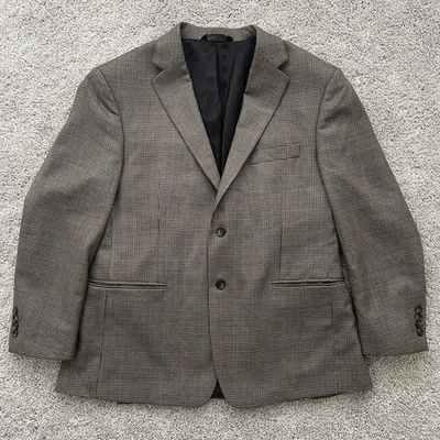 Jos. A. Bank Travelers Collection TailoredFit Houndstooth Wool Blazer Jacket 44S - Image 1 of 4