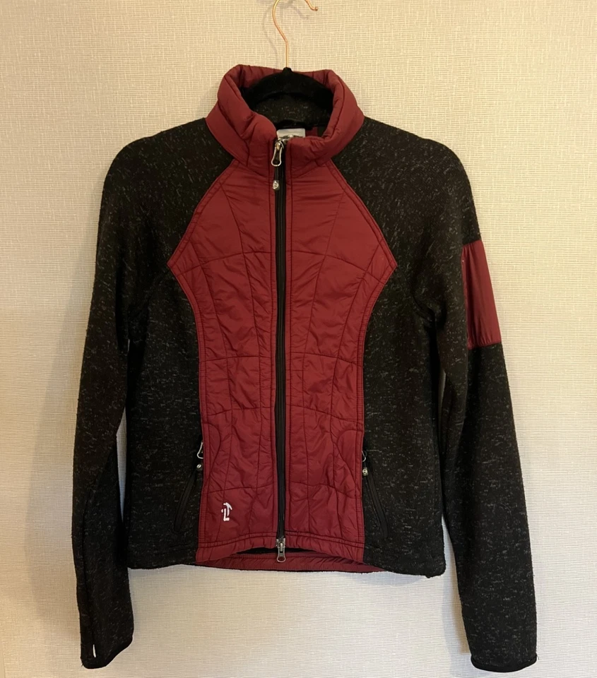 Chaqueta Harley Davidson para mujer talla mediana roja acolchada negra polar cremallera completa. Foto 1 de 4