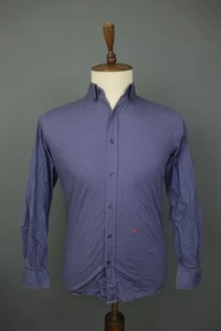 Moschino Navy Cotton Collared Long Sleeve Button Down Dress Shirt Size 39 / 15.5 - Picture 1 of 14