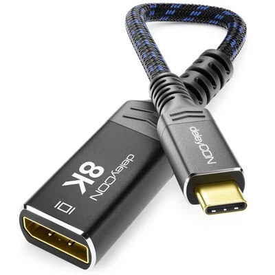 USB-C auf DisplayPort Adapter Kabel Stecker 8K@60Hz 1080P WQHD@165Hz 144Hz 120Hz - Bild 1 von 4