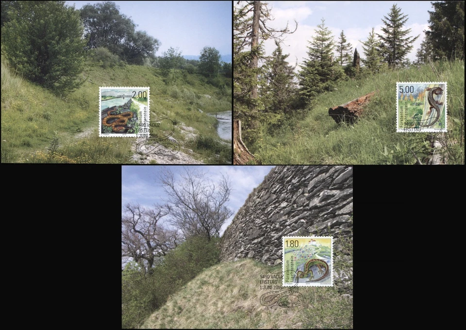 Liechtenstein 2015 Reptiles (Juego Maxi Cartas. Como nuevo) Foto 1 de 1