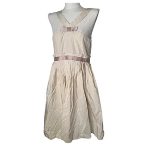 Anthropologie Moulinette Soeurs Kleid cremefarben cremeweiß A-Linie Midi Größe 10 NEU - Bild 1 von 11