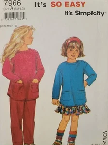 Simplicity 7966 children's pattern Top Skirt Pants size SM-LG uncut - Picture 1 of 2