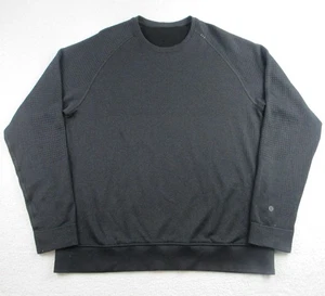Lululemon Sweater Mens Extra Large Black Crewneck Seamless Mesh Knit Pullover - Picture 1 of 8