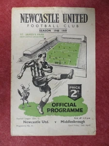NEWCASTLE UNITED v MIDDLESBROUGH | 1948/1949 | DIV. 1 | 15 APR 1949 |UK FREEPOST - Picture 1 of 4