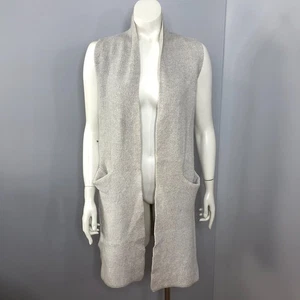 Wilfred Olivie Sleeveless Cardigan Womens Medium Sweater Light Gray CAM4-3472-49 - Picture 1 of 14