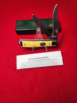Moore Maker EE. UU. 3200 B Mini Cuchillo Trampero Amarillo Mangos Delrin Nuevo En Caja Foto 1 de 4