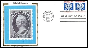 1983 Official Mail USA O135 PNC #1 FDC Colorano Silk cachet eagle government - Picture 1 of 1