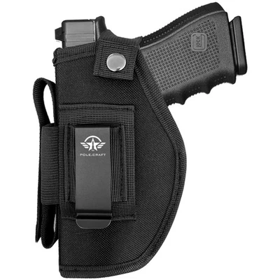 Lightweight IWB/OWB Holster - Fits Multiple Pistols, Water-Resistant Black Nylon - Image 1 of 4