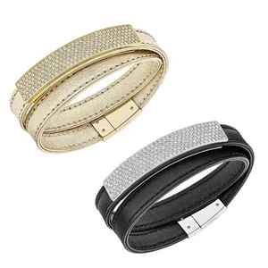 AUTÉNTICO SWAROVSKI NUEVO Pulsera Cristal Cuero Vio 5171996, 5171994 - Imagen 1 de 3