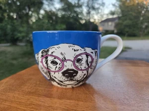 Taza de café Portobello By Design perro rosa gafas de sol hueso azul China Inglaterra - Imagen 1 de 10