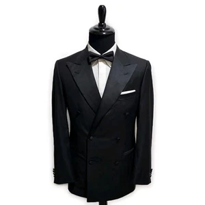 Vtg Ermenegildo Zegna Tuxedo Suit Men 38R Pants 32x31 Double Breasted Satin Trim - Bild 1 von 22