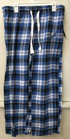 NFL Women's Team Apparel Detroit Lions Embroidered Logo Pajama Pants Flannel NWT Cover
