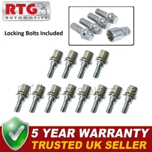 12x Bolts + 4x Locking Wheel Bolts For Peugeot 308 2007-2013 (Alloy Wheels) - Picture 1 of 1