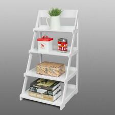 4 Tier Ladder Shelf Bookcase Free Standing Plant Storage Organizer Rack White
