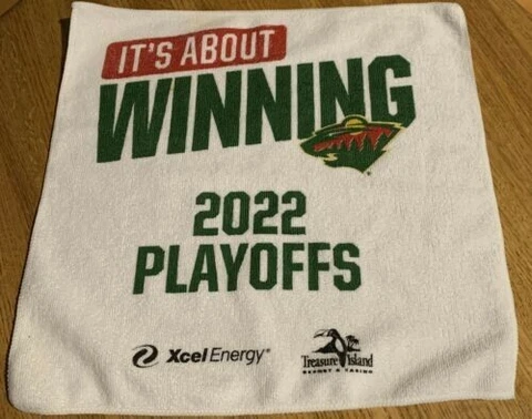 Minnesota Wild IT'S ABOUT WINNING 2022 Stanley Cup Playoffs Rally Towel Cover