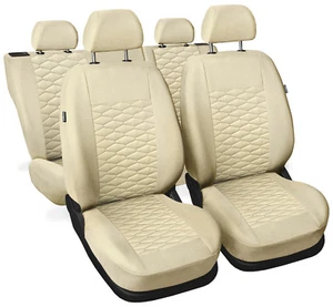 FUNDAS DE ASIENTO DE COCHE aptas para Opel Insignia - cuero sintético beige Eco - Imagen 1 de 9