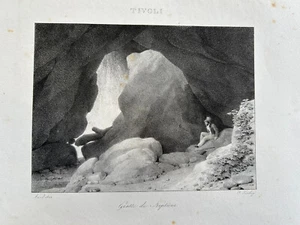 Lazio, Tivoli grotte di Nettuno Litografia. Jean Baptiste Isabey - Picture 1 of 6