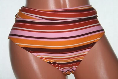 Multi-Colored Striped Bikini Bottom With Fold Down Waistband Size M - Image 1 of 3