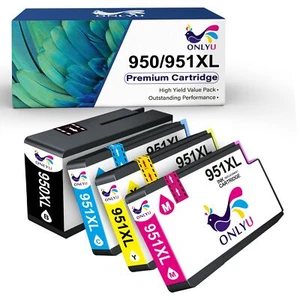 4 Pack 950XL 951XL Ink Cartridge BCMY +Chip For HP Officejet Pro 8610 8600 Plus - Picture 1 of 5