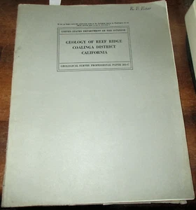 GEOLOGY PALEONTOLOGY CALIFORNIA REEF RIDGE AREA COALINGA DISTRICT USGS PROF PAPE - Picture 1 of 3