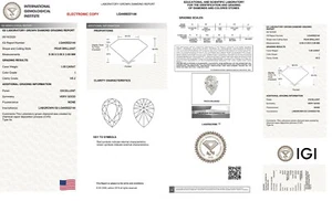 IGI Certifide 1.05ct Pear Shape Lab-created Ideal Diamond I Color VS2 clarity - Picture 1 of 2