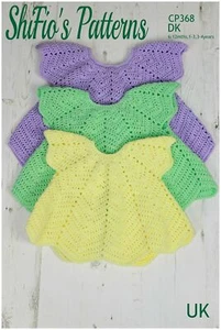 Crochet Pattern for Girls Cardigan, 6-12mths, 1-3 Years, 3-4 Years, DK CP368. - Picture 1 of 7