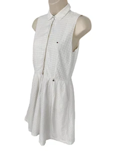 GIRLS TOMMY HILFIGER KIDS AGE 16YRS 176 CM WHITE SLEEVELESS BRODERIE SHIRT DRESS - Picture 1 of 5