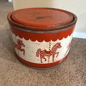 Vintage Merry Go Round , Storage Bin Toy Box Vintage - Picture 1 of 13