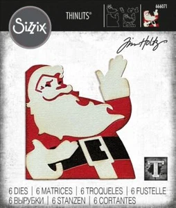 NEW Sizzix Thinlits Dies T Holtz Winter Christmas RETRO SANTA Set free USA ship - Picture 1 of 5