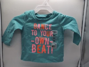 Oshkosh B'Gosh Girls Long Sleeve Shirt Dance To Your Own Beats Size 9 Months - Picture 1 of 6
