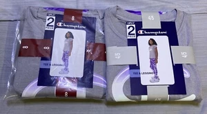 Champion Girl's 2 Piece Short Sleeve Tee & Legging Active Set - Picture 1 of 10