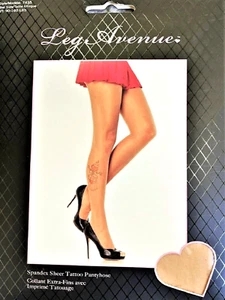 TATTOO STRUMPFHOSE TRANSPARENT SPANDEX Matrosenherzen & Anker von Leg Avenue One Size - Bild 1 von 6