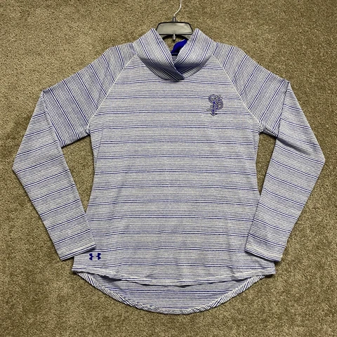 St. Paul Saints Sweater Womens XL Blue White Under Armour Mock Neck Baseball Cover