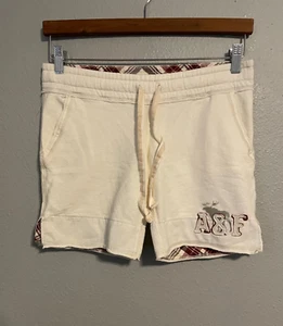 Vintage Abercrombie & Fitch Womens Sweat Shorts XS White Logo Embroidered Y2K - Picture 1 of 7