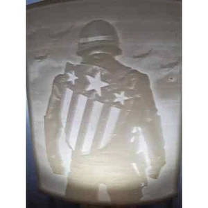 Captain America Steve Rogers Shield 3D Printed Lithophane Night Light 3" LED - Picture 1 of 6