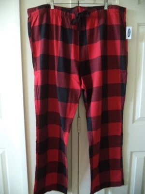 Pantalón de bolsillo PJ de franela a cuadros búfalo rojo azul marino antiguo 22 24 3X  Foto 1 de 4