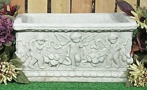 7028 Rechteck Cherub Amor Engel Fee Pflanzgefäß Latex Fiberglas Form Beton - Bild 1 von 1