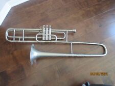 Valve Trombone with mouthpiece.  Silver