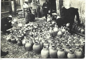 1940 ALBANIA BERAT MARKET OF CLAY TOOLS POSTCARD COVER TRAVELED TO ITALY - Picture 1 of 2