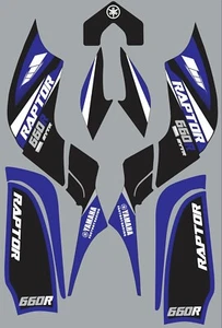 Gráficos para Yamaha Raptor 660 660R ATV calcomanías pegatinas azul negro - Imagen 1 de 1