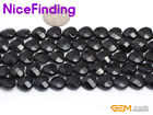 Natural Gemstone Faceted Heart Black Agate Onyx Loose Beads Jewelry Making 15"