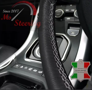 FUNDA VOLANTE CUERO NEGRO BMW E60 E61 03-10 CON DOBLE PUNTA GRIS - Imagen 1 de 2