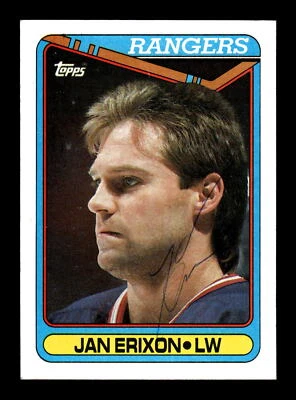 Jan Erixon Autographed 1990-91 Topps Card #187 New York Rangers - Image 1 of 2