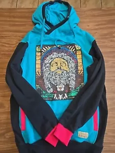 Entreels Ls pocketed graphic print hoodie sweatshirt size S - Picture 1 of 11