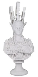 Athena Minerva Large Bust Head Greek Roman Goddess Statue Sculpture Cast Marble - Picture 1 of 6