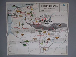 AF419 MDI AFFICHE SCOLAIRE CARTE ECONOMIQUE NORMANDIE - BASSIN PARISIEN - Imagen 1 de 9